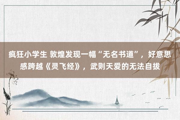 疯狂小学生 敦煌发现一幅“无名书道”，好意思感跨越《灵飞经》，武则天爱的无法自拔