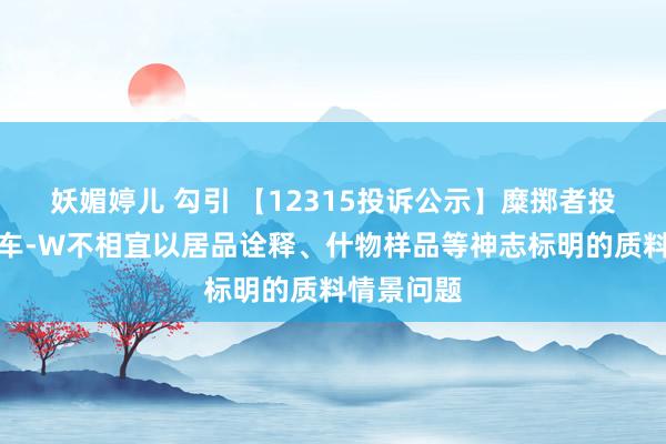 妖媚婷儿 勾引 【12315投诉公示】糜掷者投诉理思汽车-W不相宜以居品诠释、什物样品等神志标明的质料情景问题