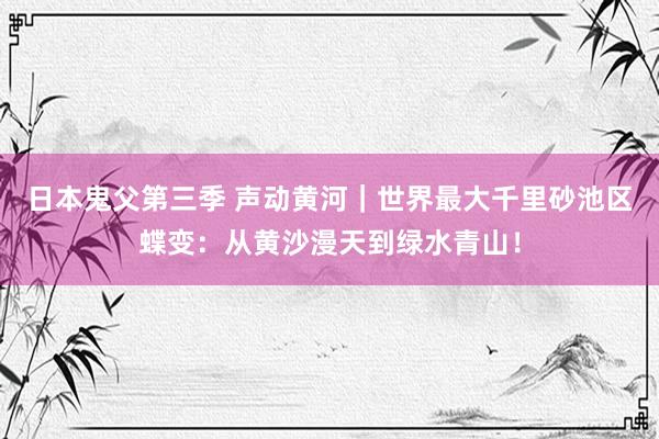 日本鬼父第三季 声动黄河｜世界最大千里砂池区蝶变：从黄沙漫天到绿水青山！
