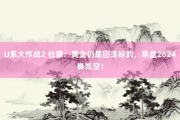 U系大作战2 杜康：黄金仍是回荡标的，早盘2624奏凯空！