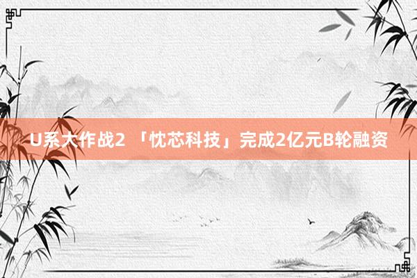 U系大作战2 「忱芯科技」完成2亿元B轮融资