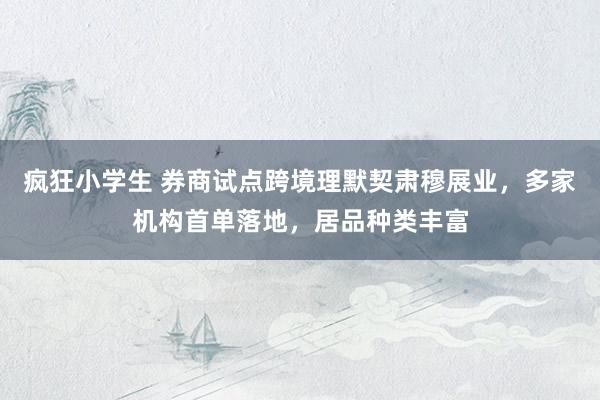 疯狂小学生 券商试点跨境理默契肃穆展业，多家机构首单落地，居品种类丰富