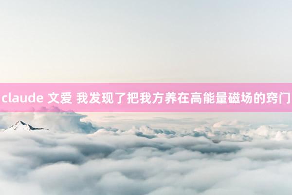 claude 文爱 我发现了把我方养在高能量磁场的窍门