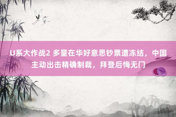 U系大作战2 多量在华好意思钞票遭冻结，中国主动出击精确制裁，拜登后悔无门