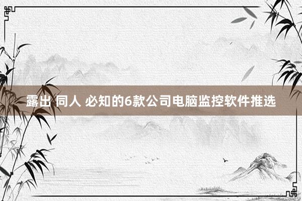 露出 同人 必知的6款公司电脑监控软件推选
