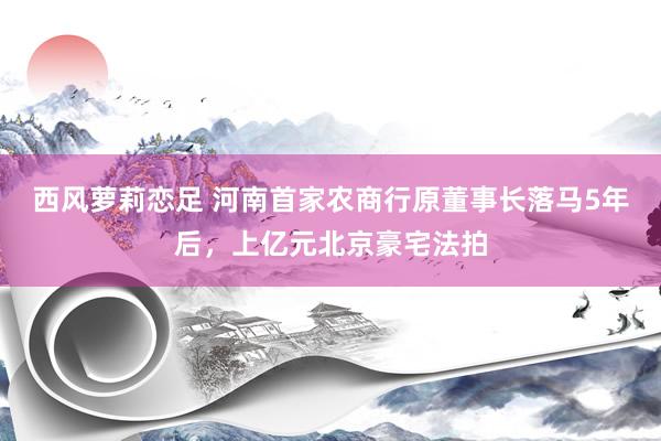 西风萝莉恋足 河南首家农商行原董事长落马5年后，上亿元北京豪宅法拍