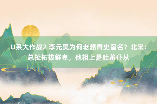 U系大作战2 李元昊为何老想青史留名？北宋：总扯拓拔鲜卑，他祖上是吐蕃仆从