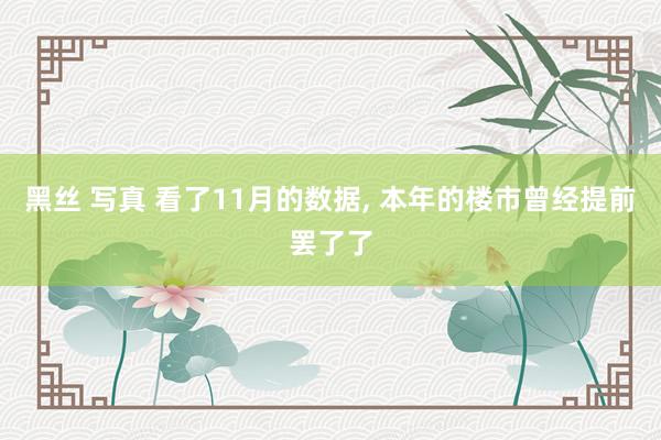 黑丝 写真 看了11月的数据， 本年的楼市曾经提前罢了了