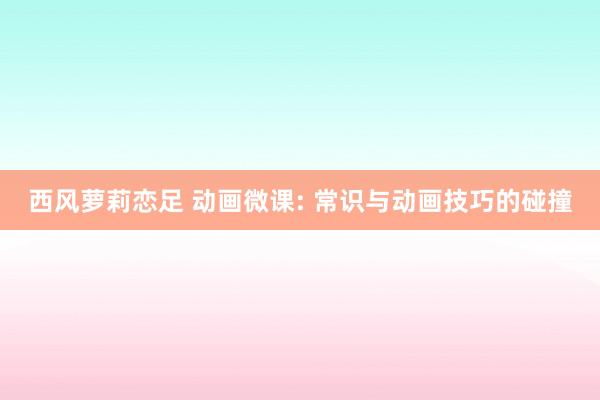 西风萝莉恋足 动画微课: 常识与动画技巧的碰撞