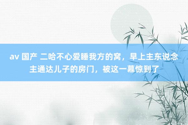 av 国产 二哈不心爱睡我方的窝，早上主东说念主通达儿子的房门，被这一幕惊到了
