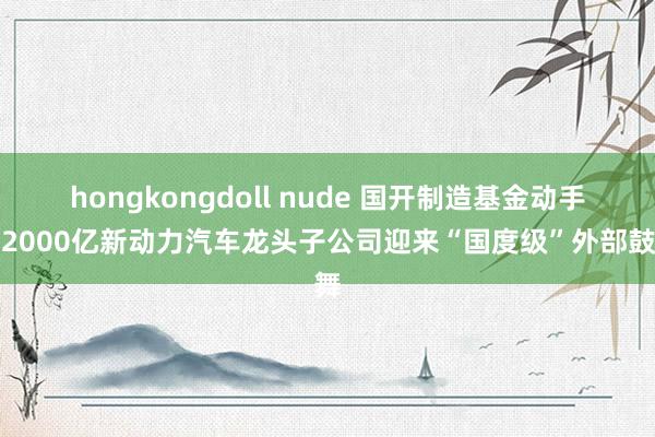 hongkongdoll nude 国开制造基金动手！2000亿新动力汽车龙头子公司迎来“国度级”外部鼓舞