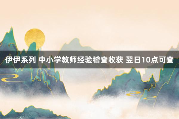 伊伊系列 中小学教师经验稽查收获 翌日10点可查