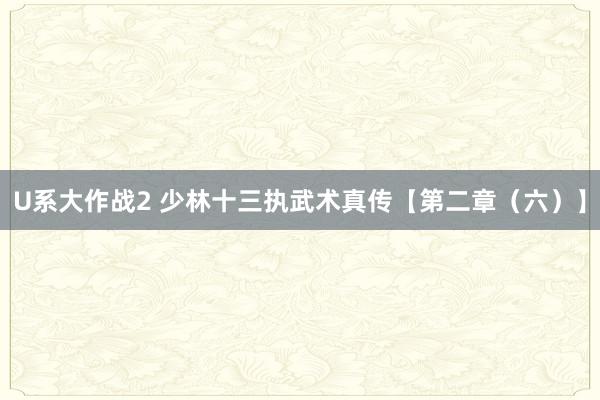 U系大作战2 少林十三执武术真传【第二章（六）】