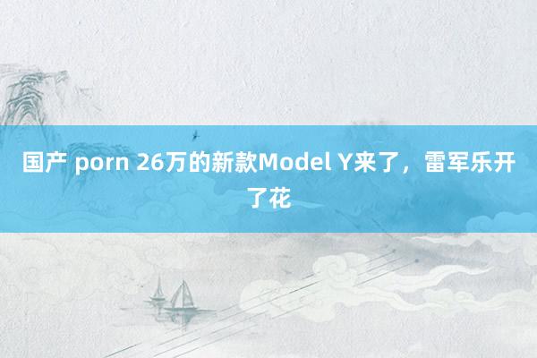 国产 porn 26万的新款Model Y来了，雷军乐开了花