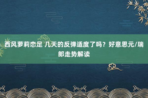 西风萝莉恋足 几天的反弹适度了吗？好意思元/瑞郎走势解读
