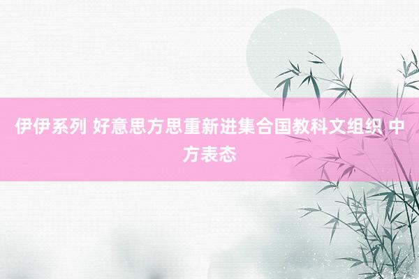 伊伊系列 好意思方思重新进集合国教科文组织 中方表态