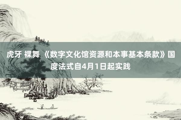 虎牙 裸舞 《数字文化馆资源和本事基本条款》国度法式自4月1日起实践