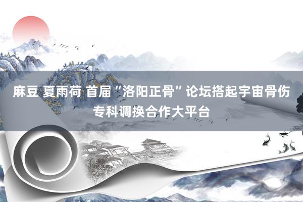 麻豆 夏雨荷 首届“洛阳正骨”论坛搭起宇宙骨伤专科调换合作大平台