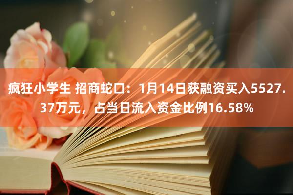 疯狂小学生 招商蛇口：1月14日获融资买入5527.37万元，占当日流入资金比例16.58%