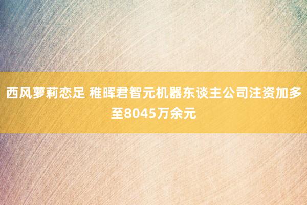 西风萝莉恋足 稚晖君智元机器东谈主公司注资加多至8045万余元