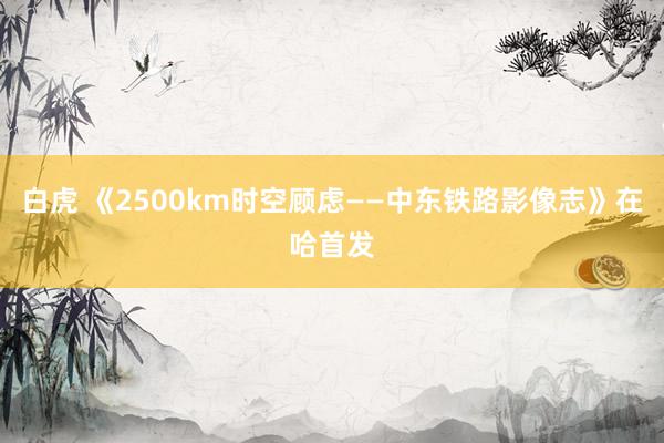 白虎 《2500km时空顾虑——中东铁路影像志》在哈首发