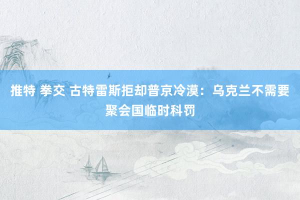 推特 拳交 古特雷斯拒却普京冷漠：乌克兰不需要聚会国临时科罚