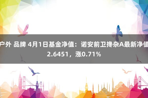 户外 品牌 4月1日基金净值：诺安前卫搀杂A最新净值2.6451，涨0.71%