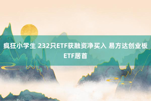 疯狂小学生 232只ETF获融资净买入 易方达创业板ETF居首