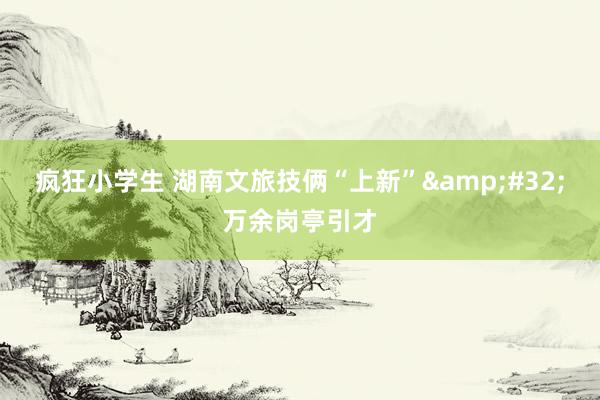 疯狂小学生 湖南文旅技俩“上新”&#32;万余岗亭引才