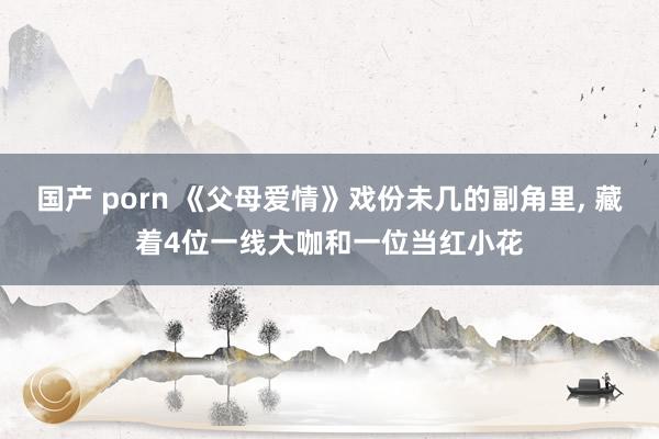 国产 porn 《父母爱情》戏份未几的副角里， 藏着4位一线大咖和一位当红小花