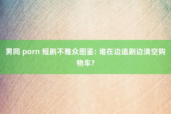男同 porn 短剧不雅众图鉴: 谁在边追剧边清空购物车?