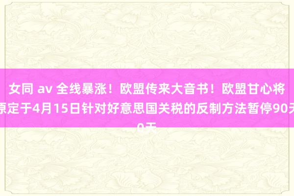女同 av 全线暴涨！欧盟传来大音书！欧盟甘心将原定于4月15日针对好意思国关税的反制方法暂停90天