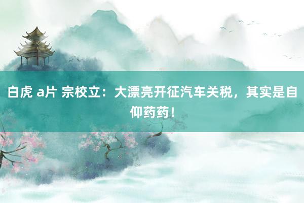 白虎 a片 宗校立：大漂亮开征汽车关税，其实是自仰药药！