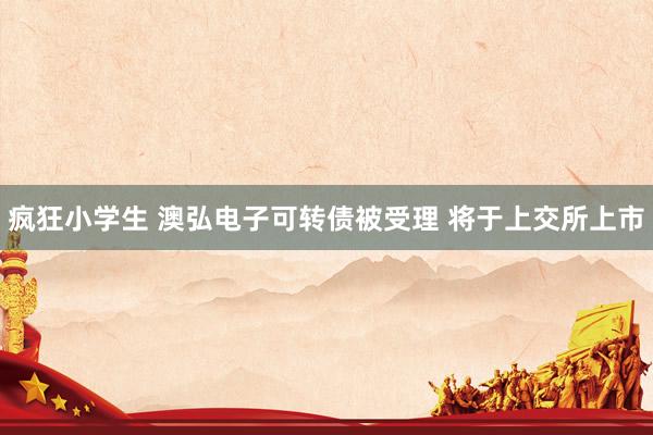疯狂小学生 澳弘电子可转债被受理 将于上交所上市