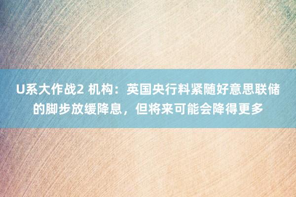 U系大作战2 机构：英国央行料紧随好意思联储的脚步放缓降息，但将来可能会降得更多