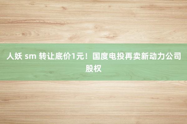 人妖 sm 转让底价1元！国度电投再卖新动力公司股权